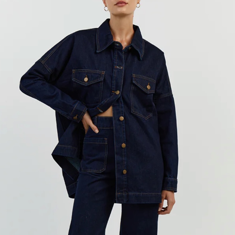 DISSH Peri Indigo Denim Shacket Size US Size 4